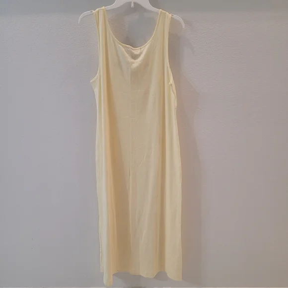 Charter Club Butter Yellow Intimates dress with Blue Floral Embroidery Size L - Picture 4 of 8